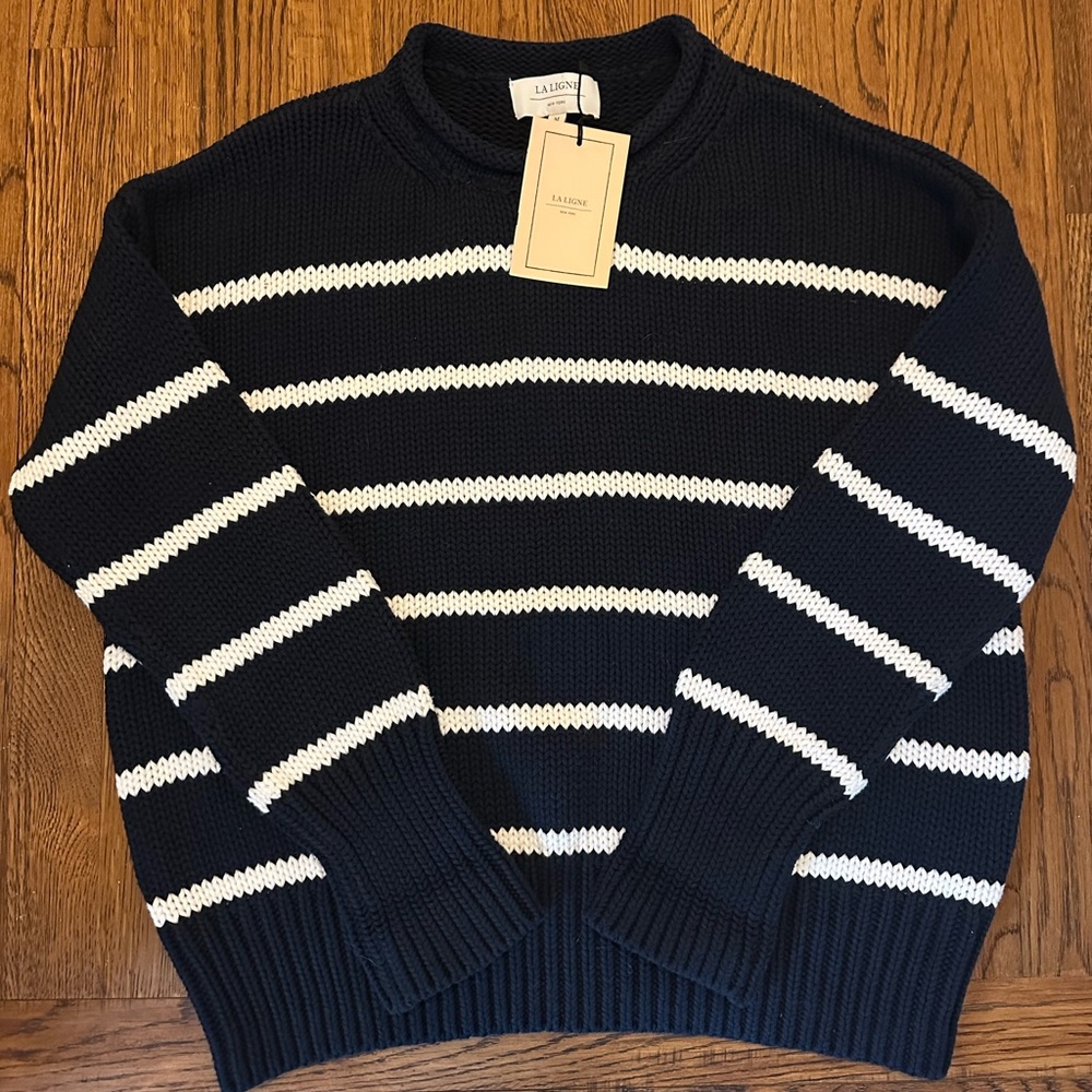 NEW La Ligne Marina Sweater. Navy/Cream. M. NWT - Picture 5 of 8
